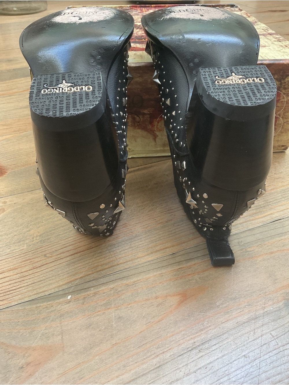 OLD GRINGO 20th ANNIVERSARY ‘METAL STAR’ BLACK COWBOY BOOT 7.5 - Picture 14 of 16